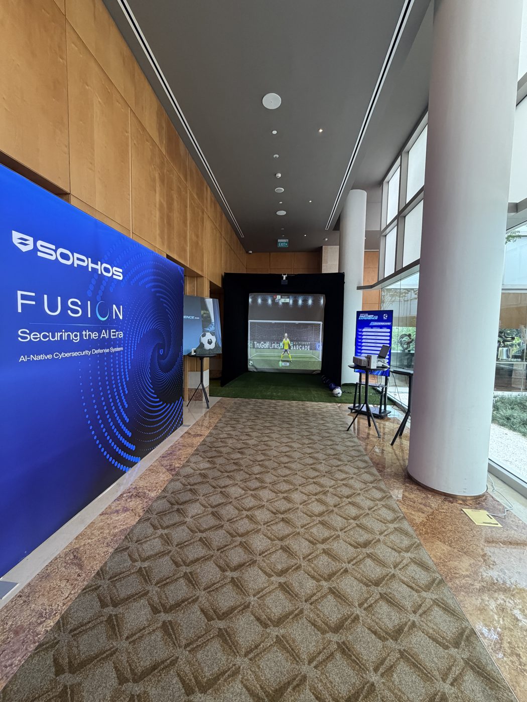 Sophos Fusion backlit lightbox corridor