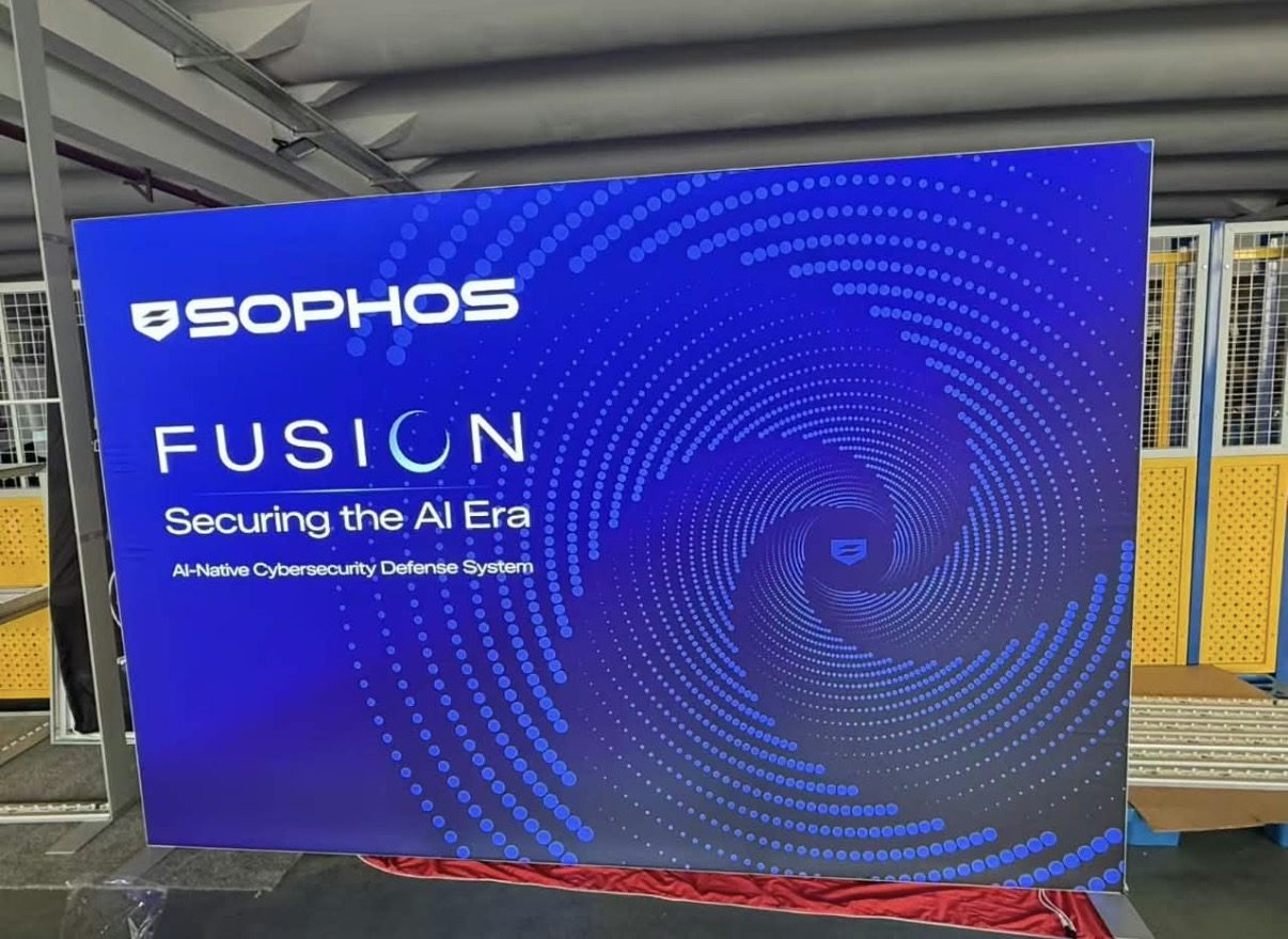 Sophos Fusion backlit fabric wall