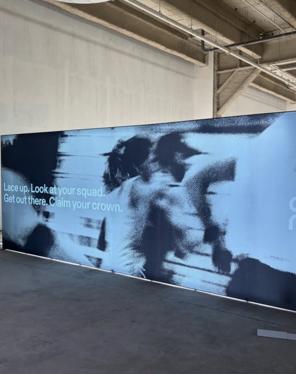 Backlit fabric wall, sports campaign