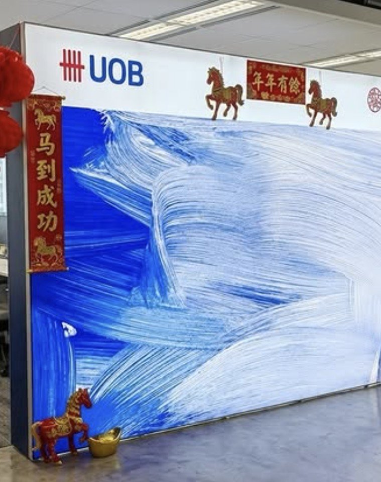 UOB backlit fabric wall