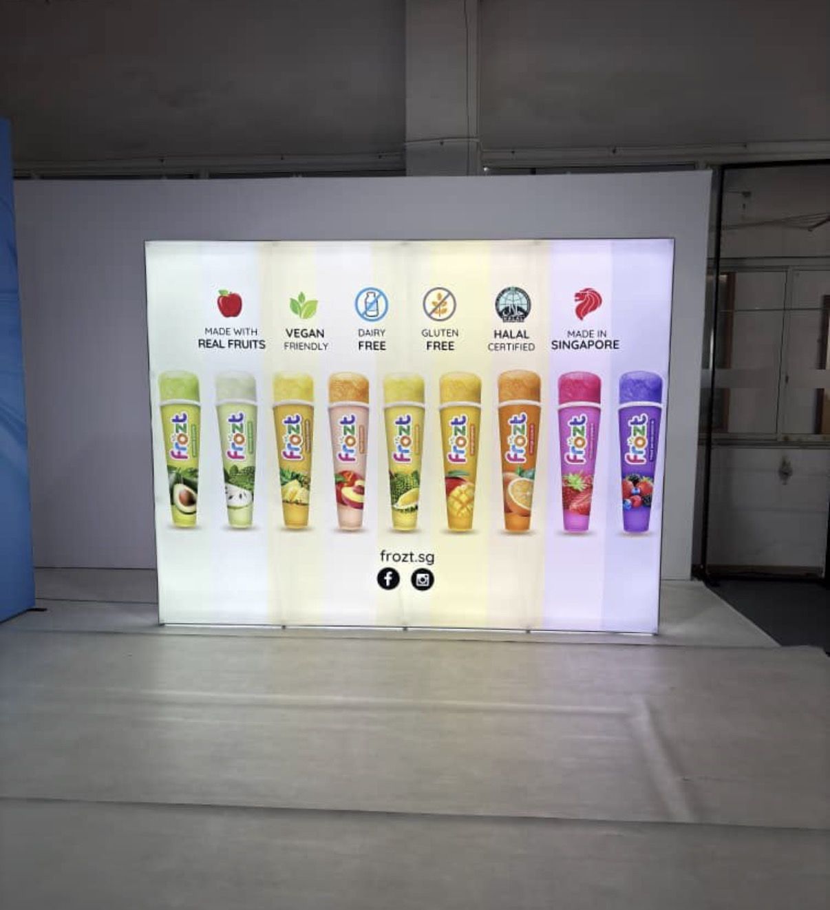 LED backlit SEG fabric lightbox display, Singapore event